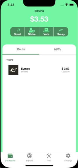 Evmos Mobile Wallet – screenshot 2