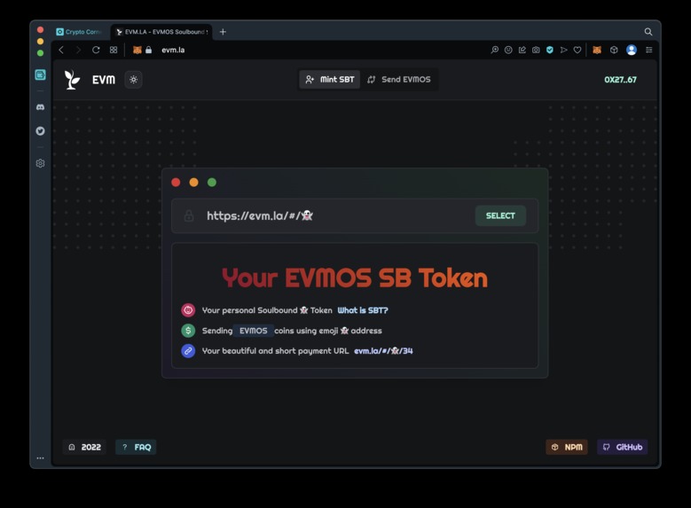 EVMOS Soulbound ✿ Token – screenshot 1