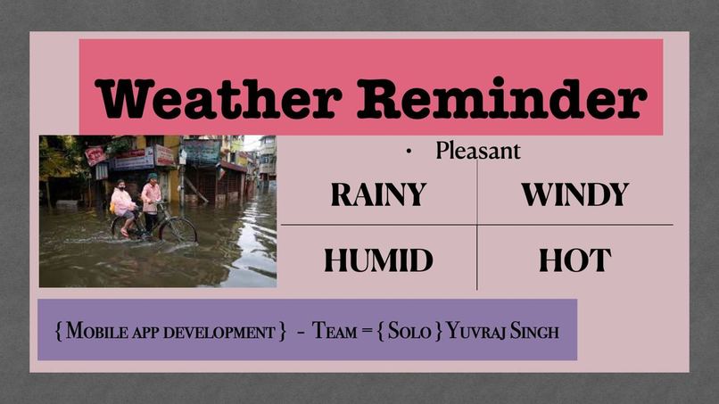weather reminder app – screenshot 1