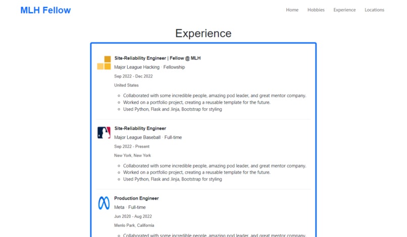 MLH Portfolio Template: Team 1 – screenshot 3