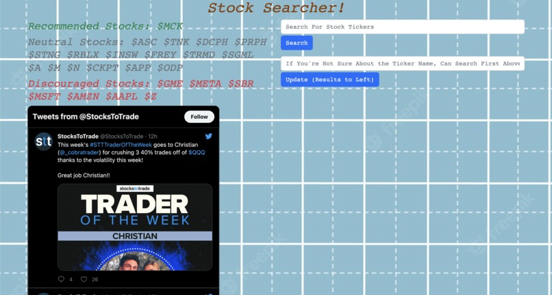 Twitter Stock Suggester (using Sentiment Analysis) – screenshot 1
