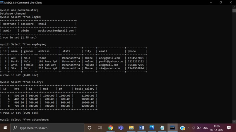 PAYROLL SYSTEM – screenshot 1
