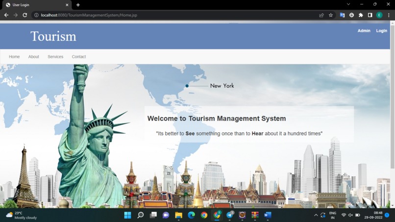 Tourism Management System – screenshot 1