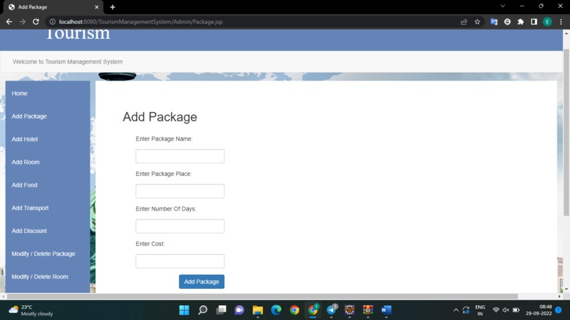 Tourism Management System – screenshot 4