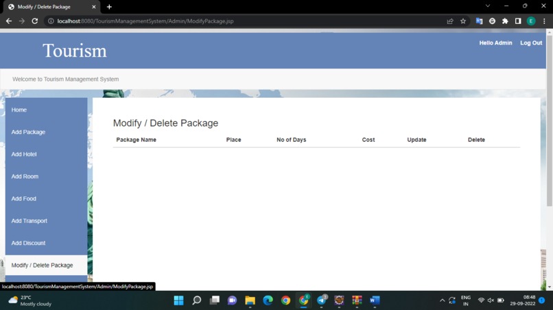 Tourism Management System – screenshot 5