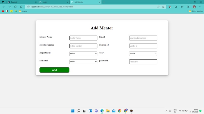 online student mentoring system – screenshot 3