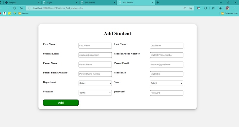 online student mentoring system – screenshot 2