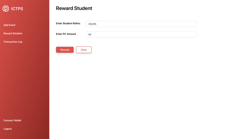 Intra-College Tokenised Payment System – screenshot 1