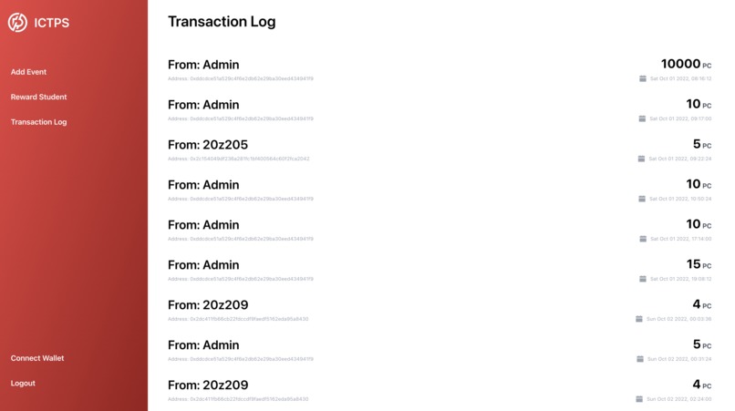 Intra-College Tokenised Payment System – screenshot 2