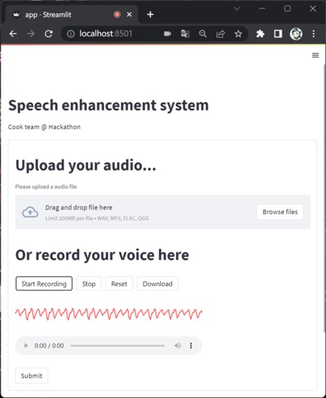 Speech Enhancement system using GAN – screenshot 1