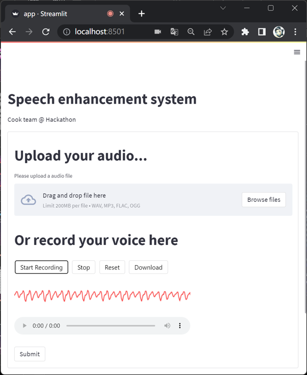 Speech Enhancement system using GAN Devpost