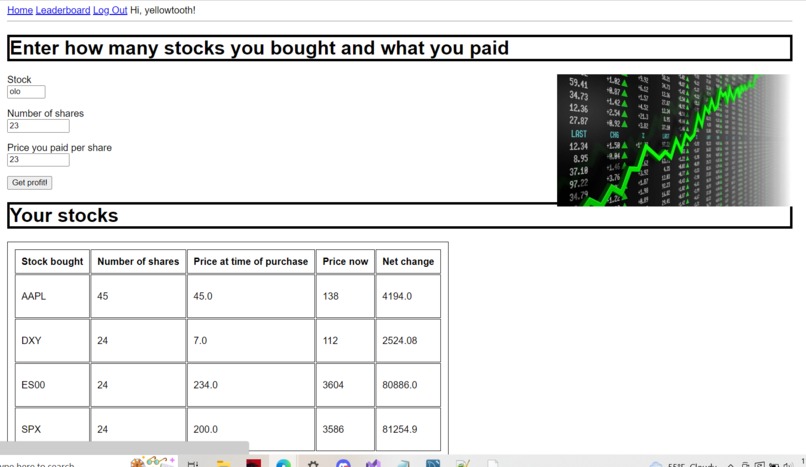 Stock Loss & Gain - Website and Scraper – screenshot 1