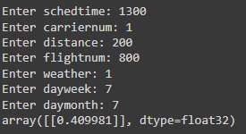 Flight delay predictor – screenshot 1