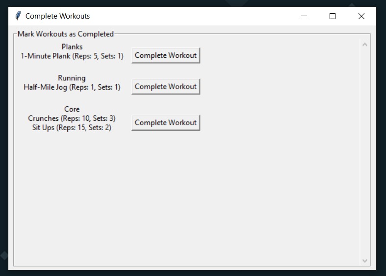 Workout Planner – screenshot 3
