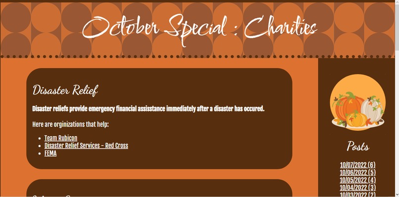 Blog: October Special (Charities) – screenshot 1