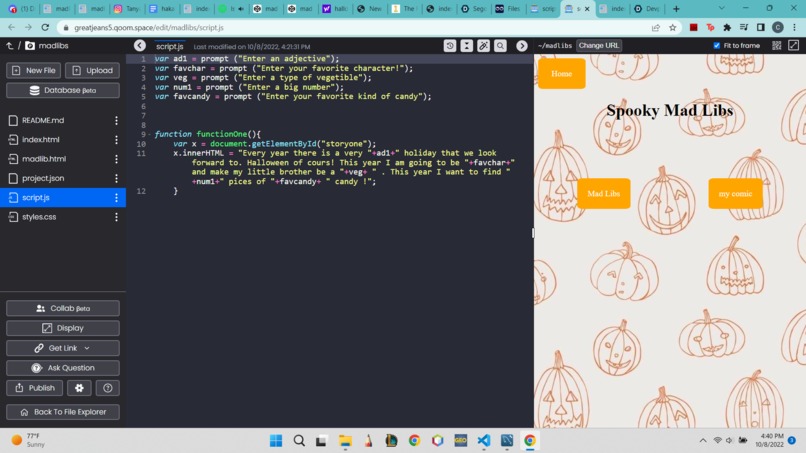 mad libs – screenshot 2