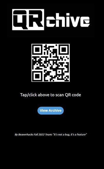 QRchive – screenshot 2
