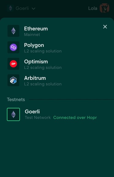 HOWI: Hopper on chain wallet integration – screenshot 1