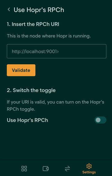 HOWI: Hopper on chain wallet integration – screenshot 2