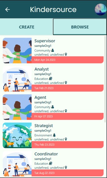 Volunteer App – screenshot 1