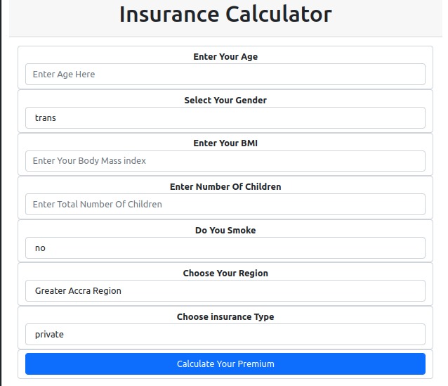 Predicting How Much Insurance a person will pay – screenshot 3