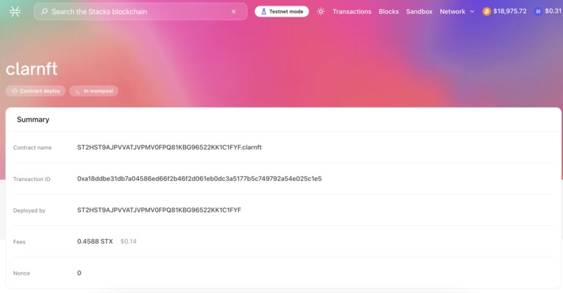 ClarNFT – screenshot 1