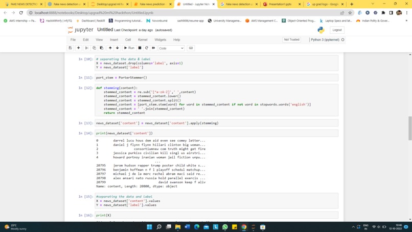 Fake news prediction – screenshot 2