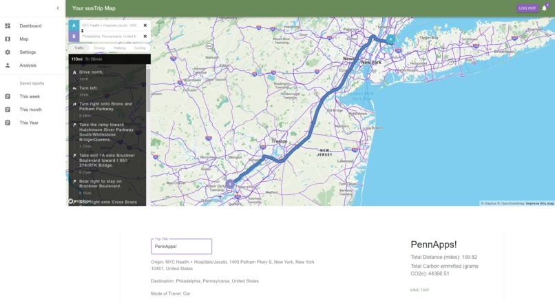 SusTrip – screenshot 1