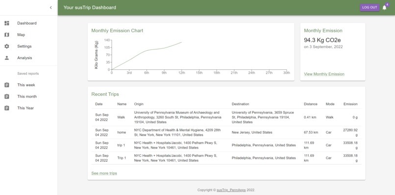 SusTrip – screenshot 2