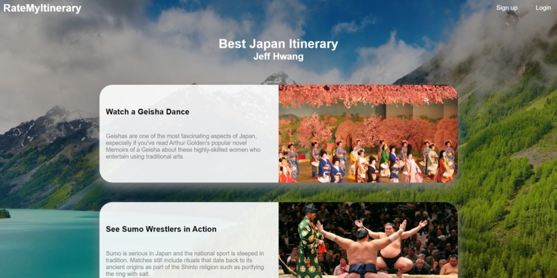 RateMyItinerary – screenshot 1