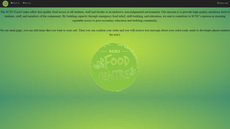 SCSU Food Center Website – screenshot 2
