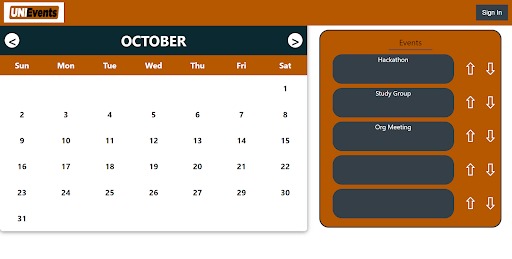 UNIEvents – screenshot 3
