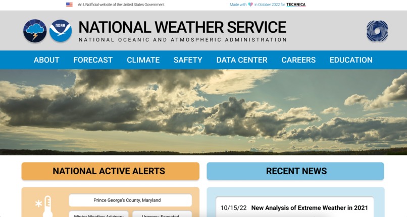 weather.gov redesign – screenshot 1