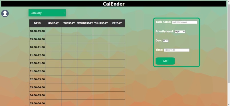 CalEnder – screenshot 1
