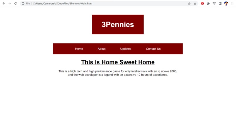 3Pennies Webpage – screenshot 1