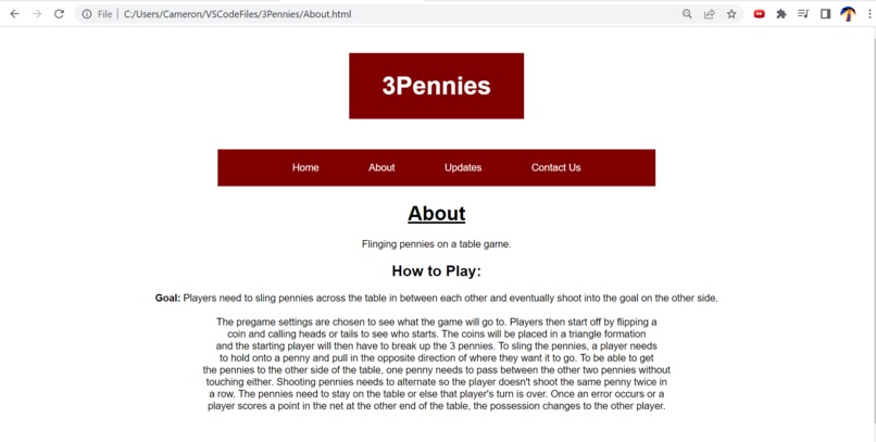 3Pennies Webpage – screenshot 2