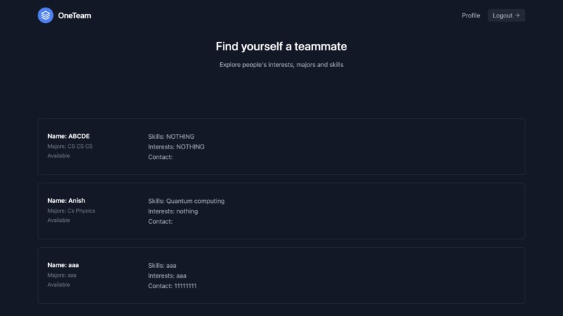 One Team – screenshot 2