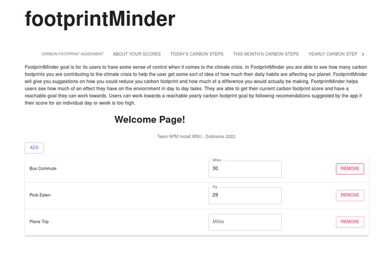 footprintMinder – screenshot 1