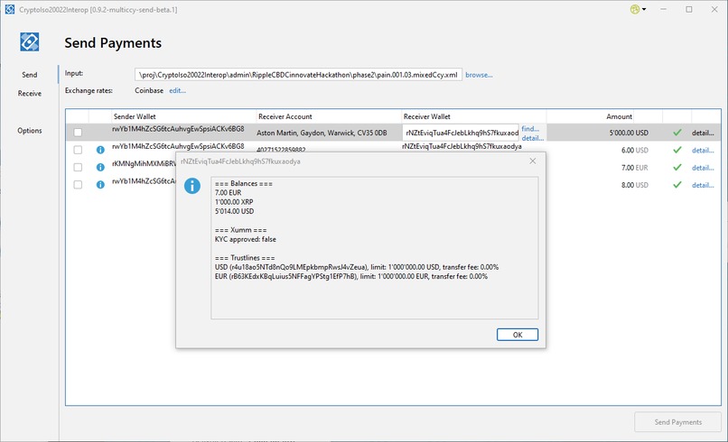 CryptoIso20022 Interop – screenshot 4