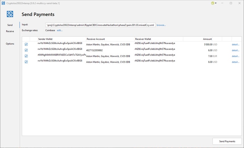 CryptoIso20022 Interop – screenshot 1