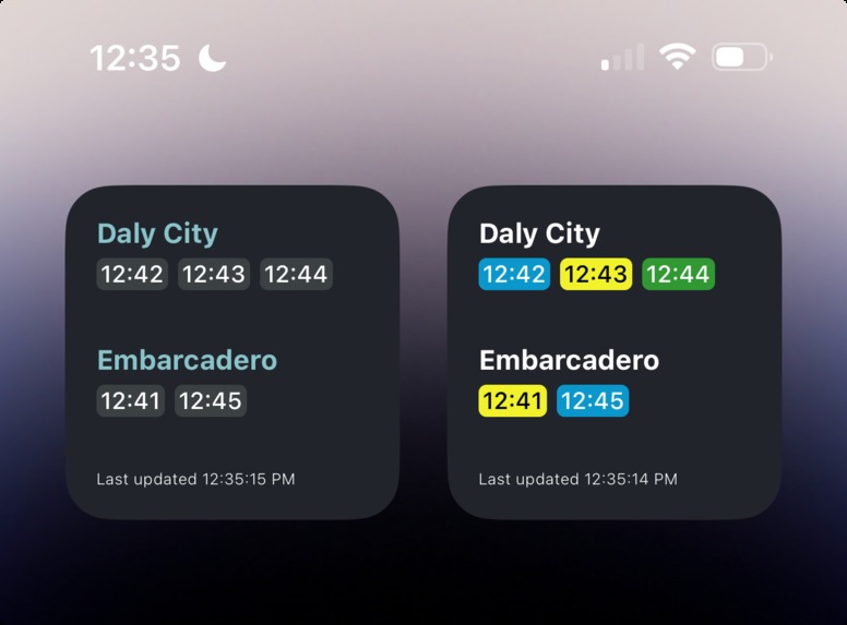 iOS Transit Widget for Commuters Devpost