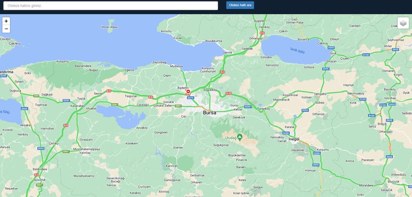 Bursa city public bus tracking – screenshot 1