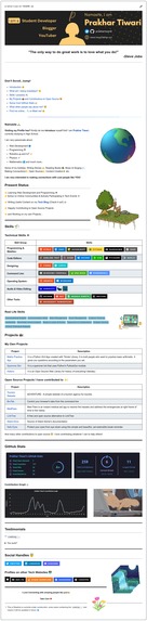 Prakhartiwari0 GitHub Profile Readme – screenshot 1