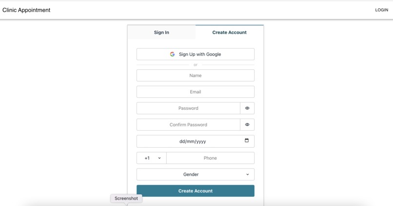 clinic appointment – screenshot 3