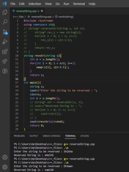 Reverse a String – screenshot 1