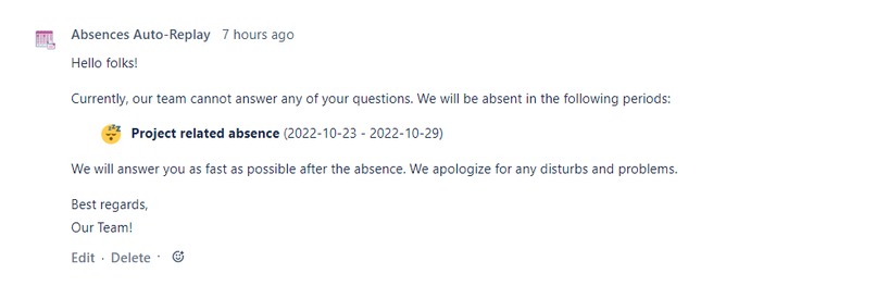 Absences Auto-Reply for JSM – screenshot 2