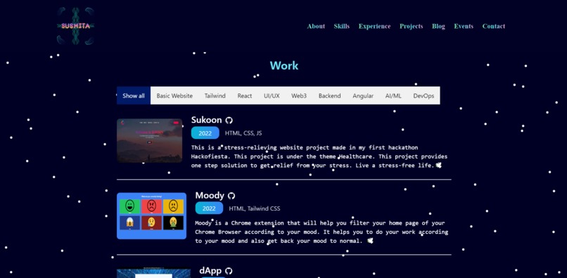 Portfolio – screenshot 2