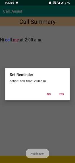 Call Assistance App – screenshot 1