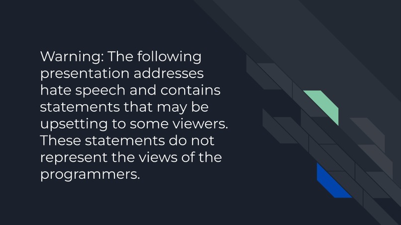 Using NLP to Address Hate Speech Online – screenshot 1