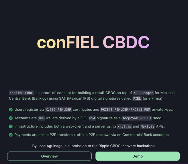 conFIEL CBDC – screenshot 4